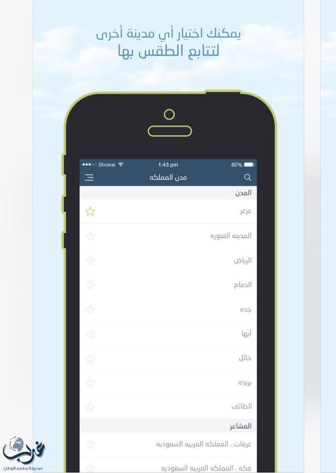 مدينة الرياض تتصدر عدد المستخدمين ل "تطبيق أرصاد"