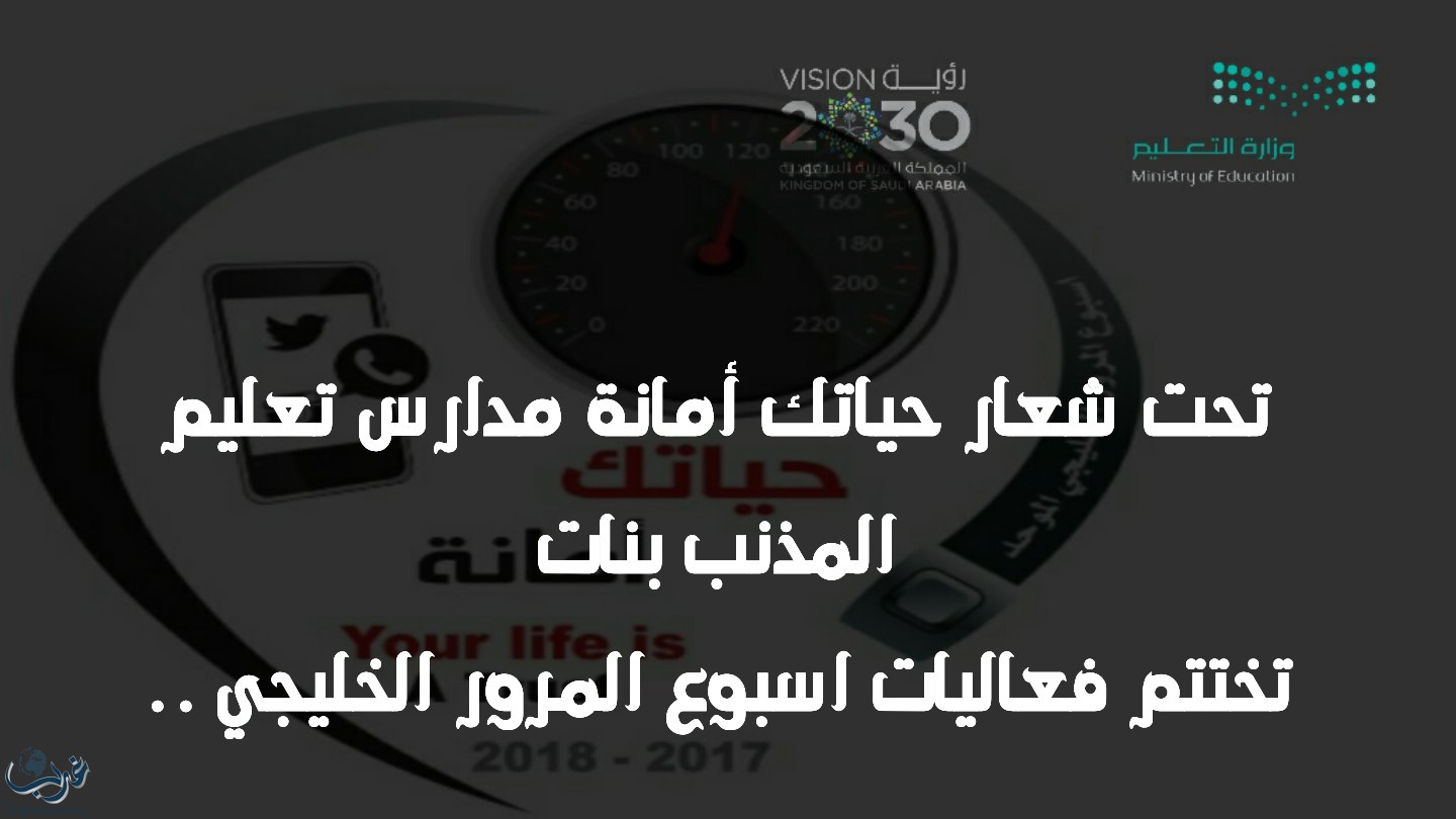 تحت شعار حياتك أمانة مدارس تعليم المذنب بنات تختتم فعاليات اسبوع المرور الخليجي