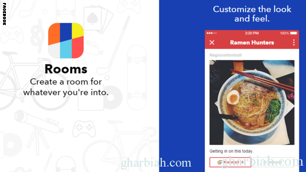 شركة فيسبوك تعلن عن تطبيق "Rooms" للتحدث باسم مستعار