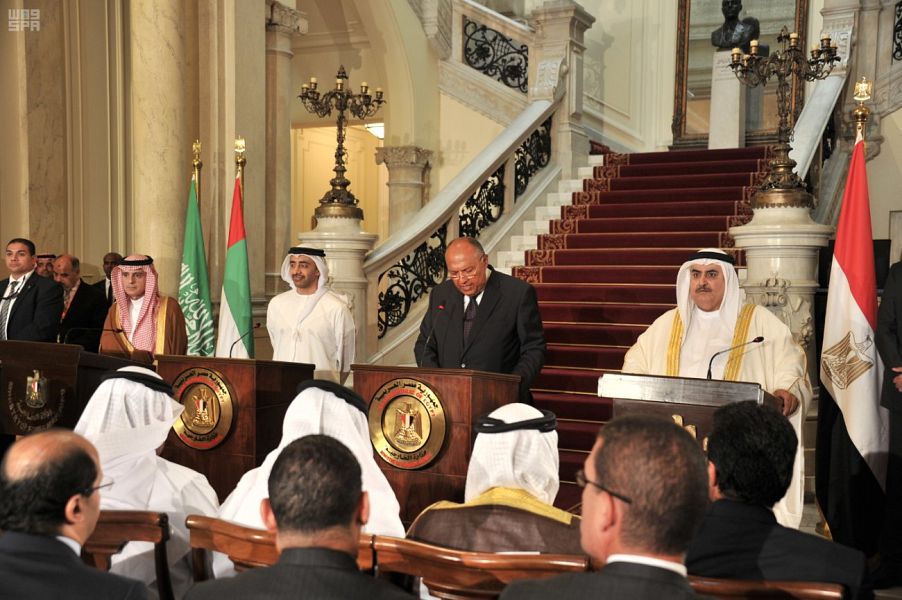 بيان مشترك لوزراء خارجية المملكة ومصر والإمارات والبحرين حول الموقف من الأزمة القطرية