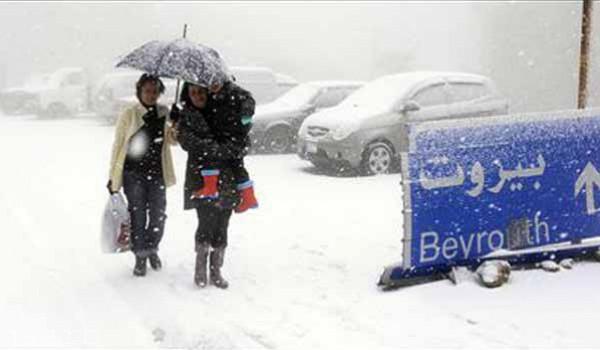 عاصفة ثلجية تضرب لبنان