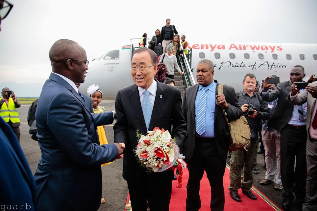 Secretary-General Ban Ki-moon arrives in Burundi in support of UN efforts to resolve political crisis‏