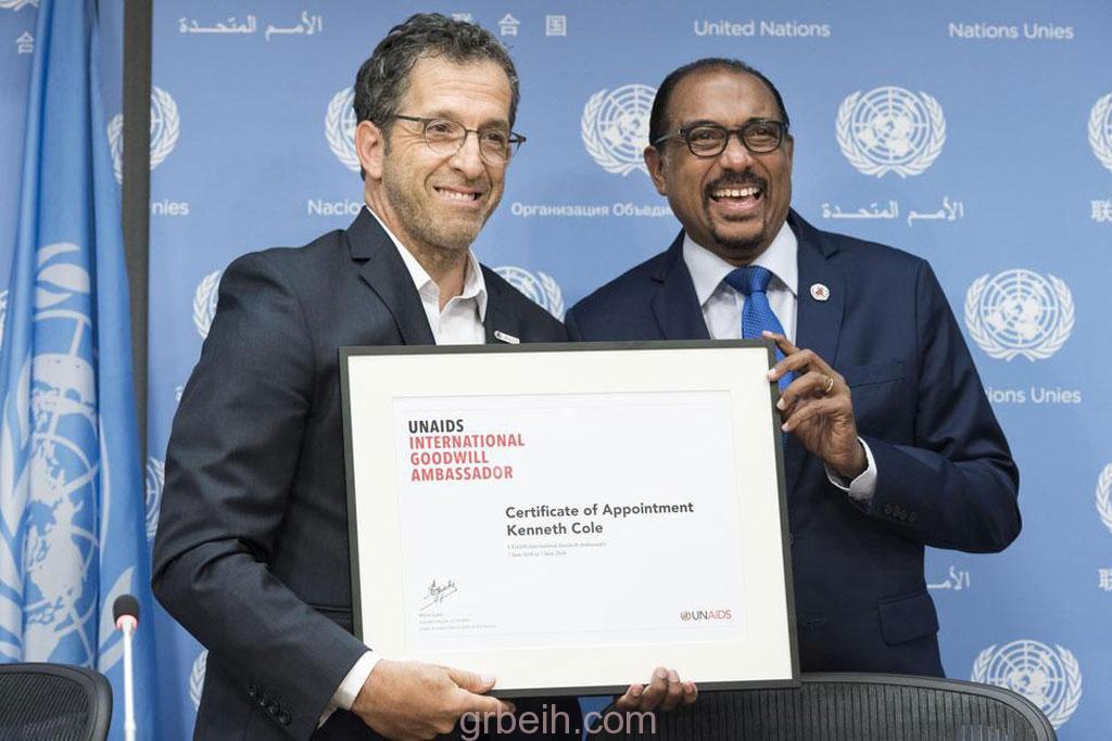 UNAIDS appoints amfAR chair and fashion designer Kenneth Cole as Goodwill Ambassador‏