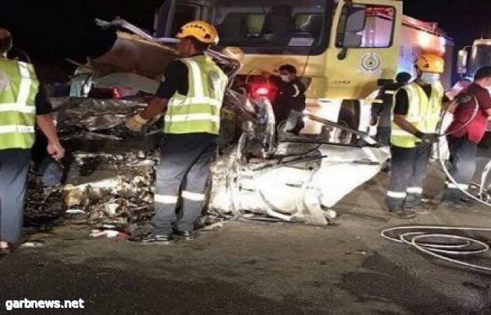 سبع وفيات وخمس إصابات في حادث مروري مروع بأضم