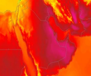 موجة حارة تندفع ىشمال شرق الجزيرة العربية تبداء من يوم الجمعة