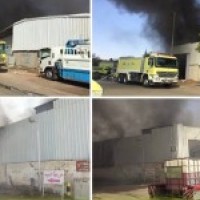 5 فرق إطفاء لإخماد حريق مستودع في المدينة المنورة