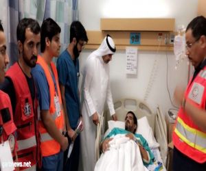 هيئة الهلال الأحمر السعودي بمنطقة عسير في زيارة رجل الأمن المصاب بمحافظة بيشة