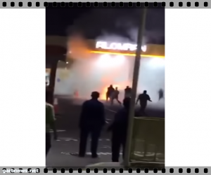 اشتعال النيران في محطة وقود بالرياض  " فيديو "