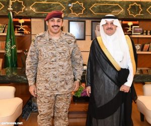 الأمير سعود بن نايف يقلد العتيبي رتبة لواء