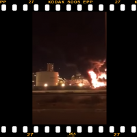 حريق هائل في الجبيل بالسعودية (فيديو)