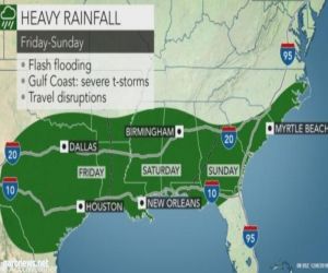 عاصفة تجتاح جنوب الولايات المتحدة مع الفيضانات والطقس القاسي من الجمعة إلى الأحد