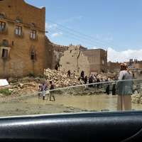 تهدم 5 منازل جراء تدفق السيول بمحافظة عمران شمال اليمن
