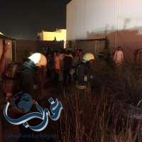 إصابه مقيمان أثر حريق في إحدى محطات الوقود بطريق ابو عريش والدفاع المدني يباشر
