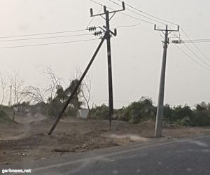 إصابة شخص وإنقاطاع التيار الكهربائي في حادث على طريق صبيا-العدايا