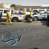 تعرض عدد من المركبات المرافقة لأمير الرياض أثناء زيارته لوادى الدواسر لحادث سير