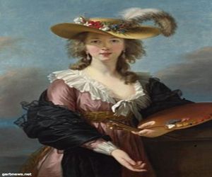 بورتيريه بقبعة من القش للفنانة فيجي لوبران 1790