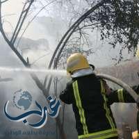 الدفاع المدني بمكة يباشر حريق في معمل للتنجديد بوادي جليل