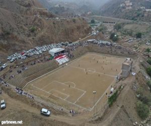 تحفة رياضية.. أول ملعب كرة قدم منحوت فى الصخر في  العالم في السعودية في جازان