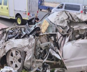 حادث تصادم على طريق الرياض تندحة ينتج عنه عدد من الإصابات الوفيات