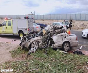 حادث على طريق الرياض تندحة ينتج عنه وفاة ٧ حالات من عائلة واحدة