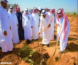 محافظ العيدابي ومدير عام خدمات مياه جازان يدشنان المرحلة الأولى من حملة التشجير بالمحافظة