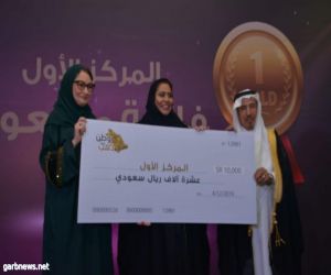 فائقة مسعود تفوز بالجائزة الاولى 10 الاف ريال في احتفالية مسابقة "وطن من ذهب"