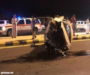 وفاة شخص و4 إصابات إثر انقلاب مركبة في مكة
