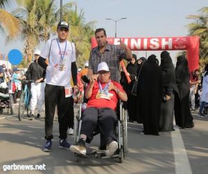 بحضور معالي امين محافظة جدة مركز العون للاعاقة الذهنية  ينظم الفعالية (8) "هيا نمشي معا"