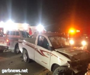 6 إصابات في حادث تصادم على طريق يبس بالباحة