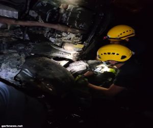 الدفاع المدني:سقوط مركبة من منحدر جبلي في فيفاء ووفاة قائدها