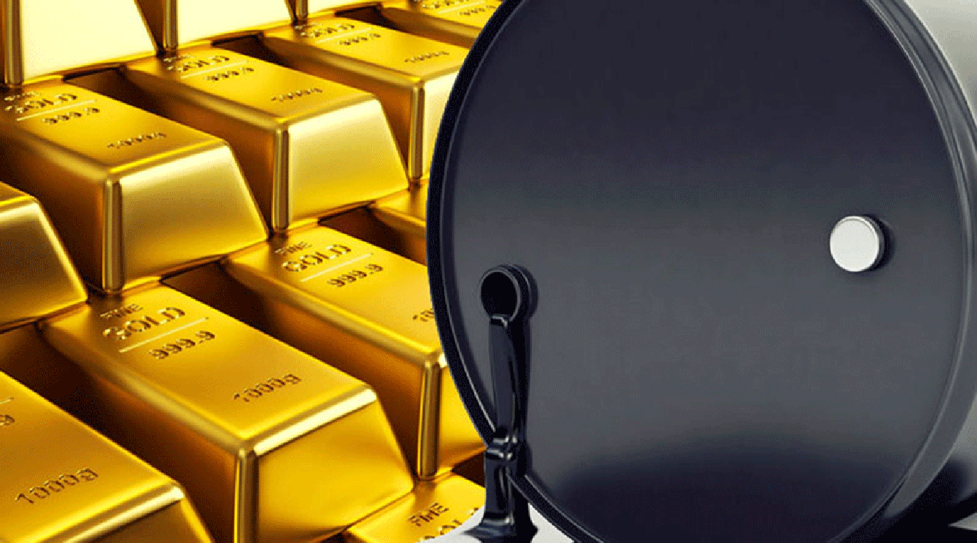 ارتفاع اسعار الذهب وانخفاض في اسعار النفط