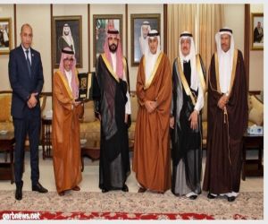 سمو سفير خادم الحرمين الشريفين لدى البحرين يستقبل رئيس المنظمة العربية للسياحة ووزير الصناعة والتجارة وَالسياحة البحريني