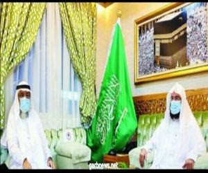 السديس. يهنئ عبدالملك الشيبي بمناسبة تعيينه وكيلاً لسادن بيت الله الحرام