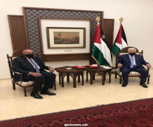 وزير الخارجية المصرى  ⁧‫سامح شكري‬⁩ يصل إلى مدينة رام الله‬⁩  .. ويلتقى بالرئيس ⁧‫محمود عباس‬⁩