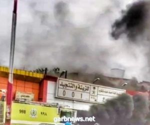 مدني أبوعريش يباشر حريق في محل تجاري
