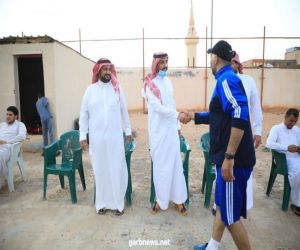 رئيس نادي الوعد(طارق بن سليمان) يستقبل رئيس بلدية طريف المهندس(عثمان الضبعان) بمقر النادي
