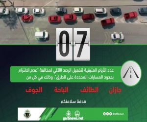 المرور : تطبيق مخالفة عدم الالتزام بحدود المسارات بعد 7 أيام في 4 مدن