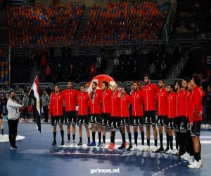 وزير الرياضة المصري  يشهد مباراة المنتخب  مع الدنمارك في ربع نهائي مونديال اليد