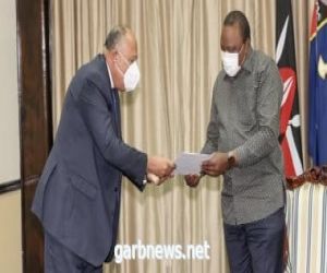 وزير الخارجية المصري  يستعرض مع رئيس كينيا مجريات اجتماعات كينشاسا حول سد النهضة