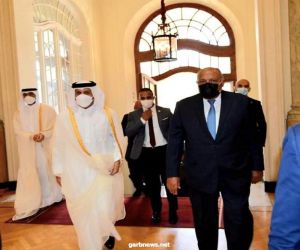 وزير الخارجية المصري يستقبل، نائب رئيس مجلس الوزراء وزير خارجية قطر