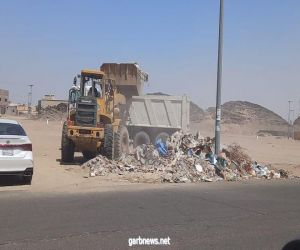 بلدية بيشة ترفع أكثر من ٢٠٠٠ طن مخلفات وأنقاض مجهولة المصدر