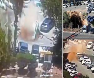 انهيار أرضي يبتلع سيارات بمستشفى إسرائيلي