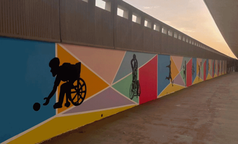 رسومات جدارية تحفز الرياضيين وذوي الإعاقة بطريق الأمير محمد بن سلمان