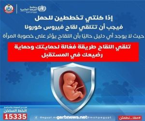 وزارة الصحة المصرية : لا يوجد أي دليل يثبت تأثير لقاح فيروس كورونا علي الخصوبة لدي السيدات