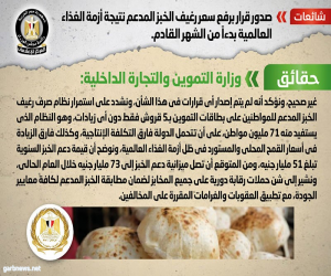 الحكومة المصرية تنفي رفع سعر رغيف الخبز المدعم نتيجة أزمة الغذاء العالمية