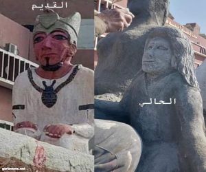تمثال فرعوني “مُشوه” يُثير السخرية في مصر