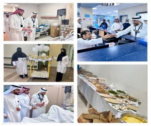 مستشفى شرق جدة يعايد المرضى المنومين والموظفين المكلفين بعيد الفطر المبارك لعام ١٤٤٤ هـ