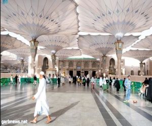 5 وسائل لوقاية ضيوف الرحمن من حرارة الصيف بالمسجد النبوي