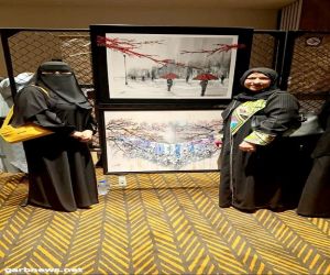 الدكتورةالفنانة نجلاء بنت أحمد تبهر بلوحاتها الزائرين في معرض ( إحساس )