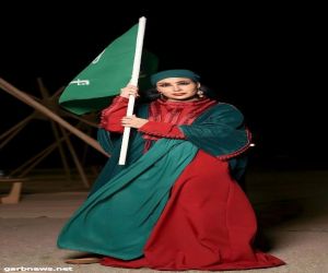 عارضة الأزياء مودل سهى تشارك في احتفالات المملكة بيوم التأسيس.